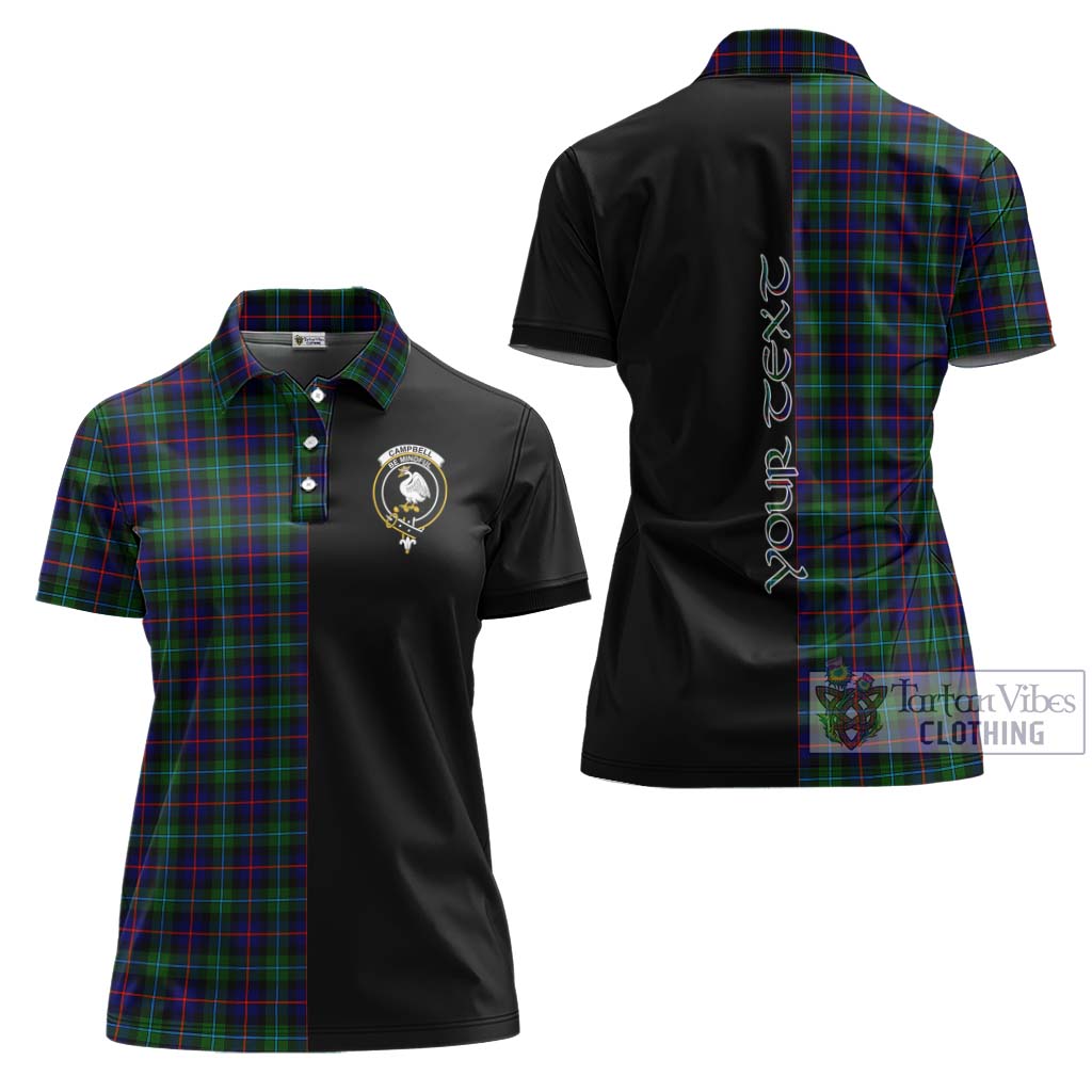 Tartan Vibes Clothing Campbell of Cawdor Modern Tartan Women's Polo Shirt with Family Crest and Half Of Me Style