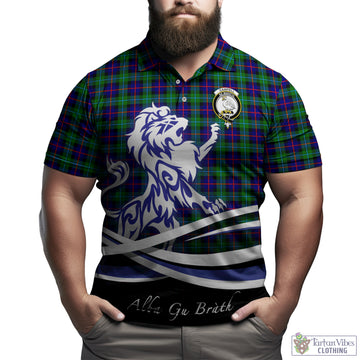 Campbell of Cawdor Modern Tartan Polo Shirt with Alba Gu Brath Regal Lion Emblem