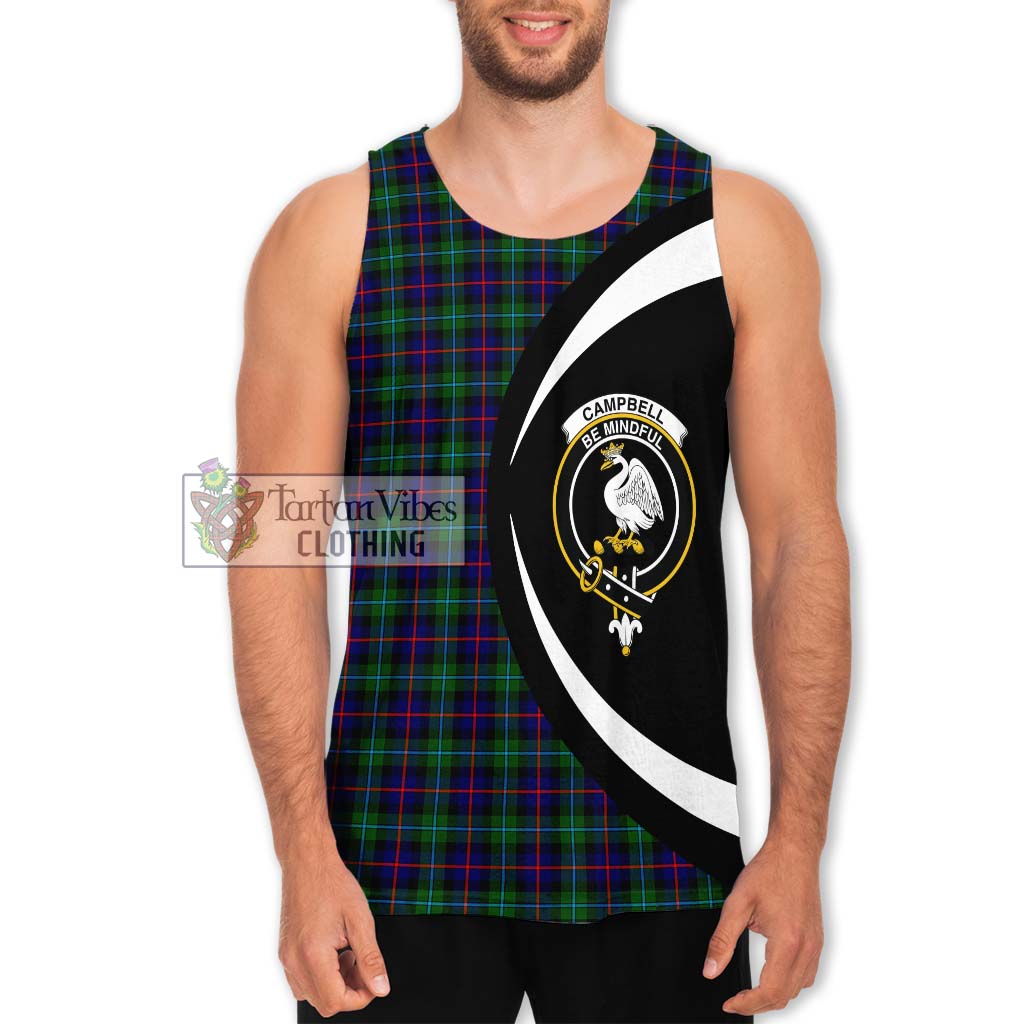 Tartan Vibes Clothing Campbell of Cawdor Modern Tartan Men's Tank Top with Family Crest Circle Style