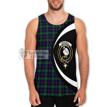 Campbell of Cawdor Modern Tartan Men's Tank Top with Family Crest Circle Style