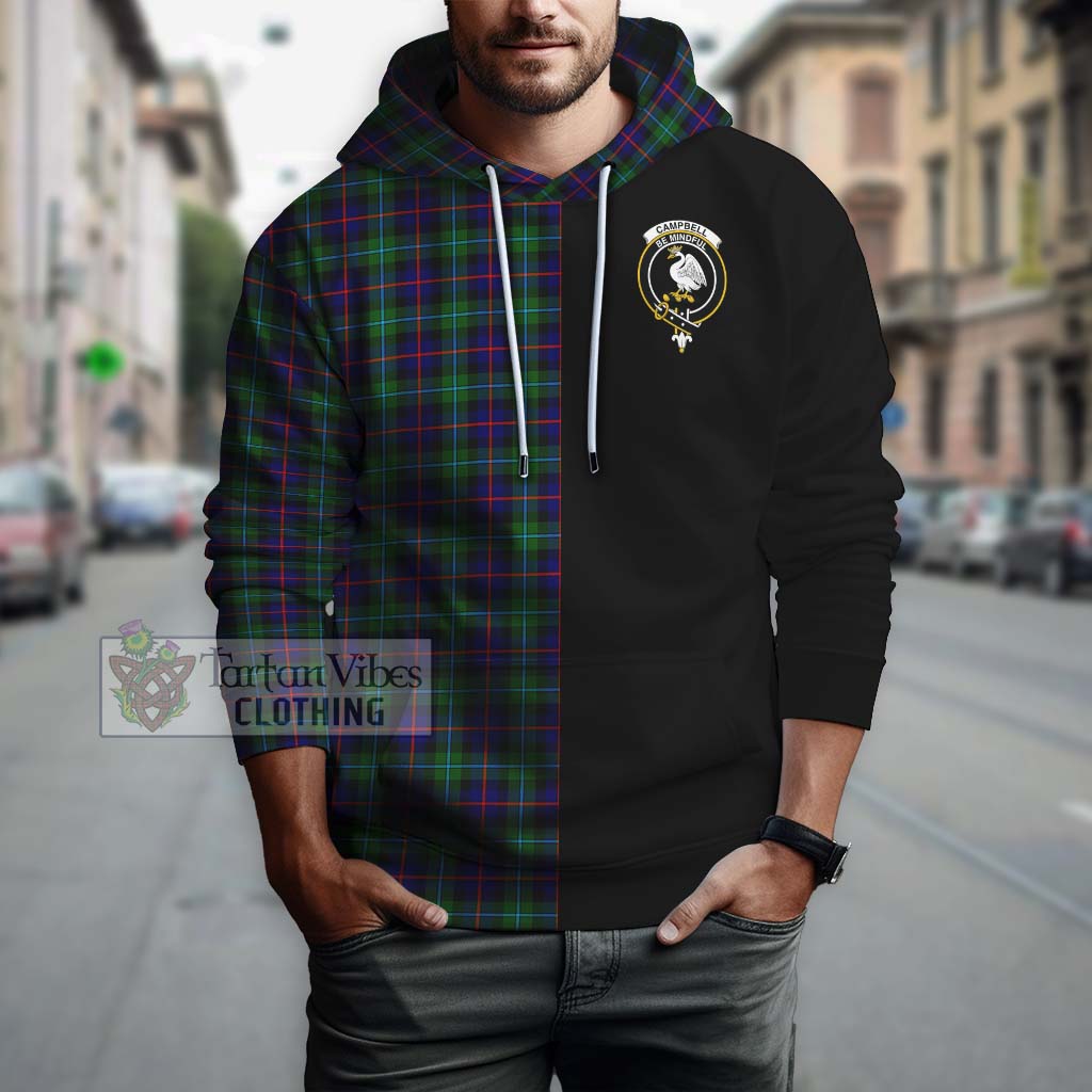 Tartan Vibes Clothing Campbell of Cawdor Modern Tartan Hoodie with Family Crest and Half Of Me Style