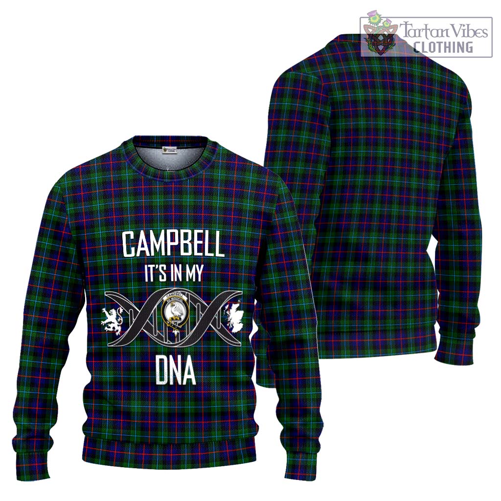 Tartan Vibes Clothing Campbell of Cawdor Modern Tartan Knitted Sweater with Family Crest DNA In Me Style