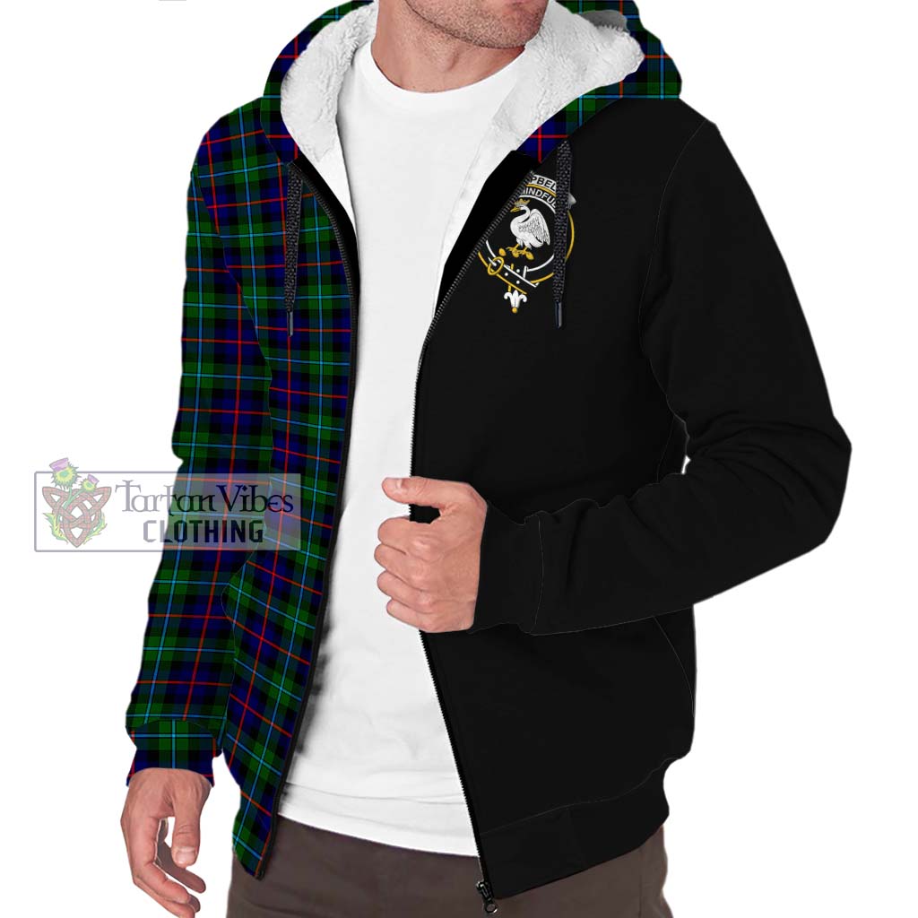 Tartan Vibes Clothing Campbell of Cawdor Modern Tartan Sherpa Hoodie with Family Crest and Half Of Me Style