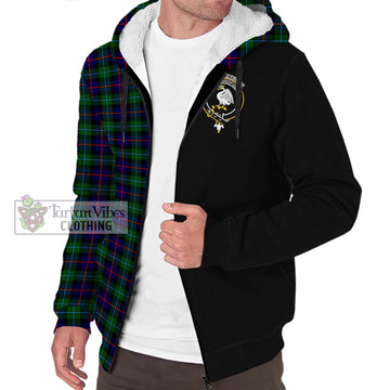 Campbell of Cawdor Modern Tartan Sherpa Hoodie with Family Crest and Half Of Me Style