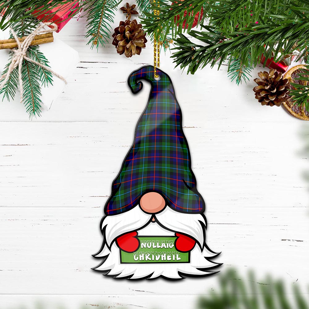 Campbell of Cawdor Modern Gnome Christmas Ornament with His Tartan Christmas Hat Wood Ornament - Tartanvibesclothing