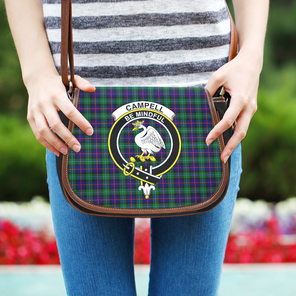 Campbell of Cawdor Modern Tartan Saddle Bag with Family Crest One Size - Tartan Vibes Clothing