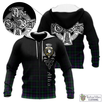 Campbell of Cawdor Modern Tartan Knitted Hoodie Featuring Alba Gu Brath Family Crest Celtic Inspired