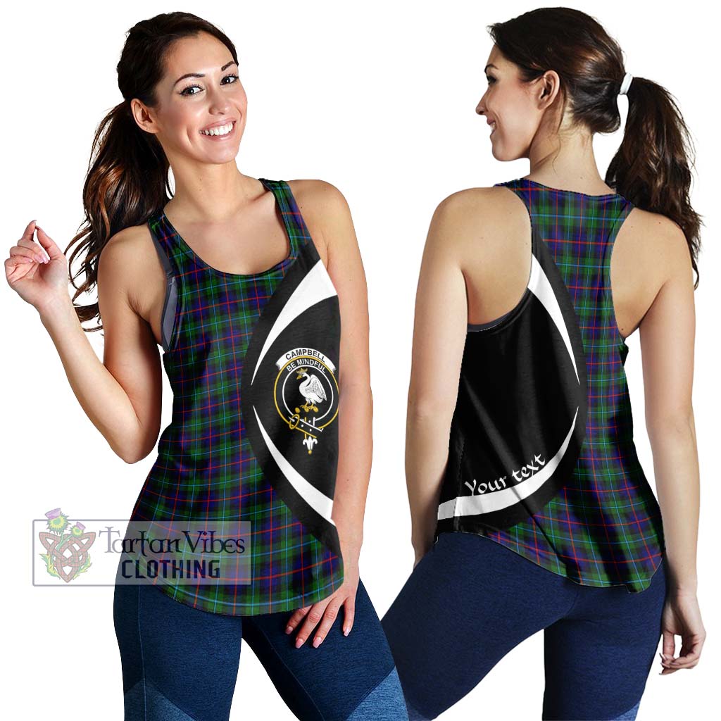 Tartan Vibes Clothing Campbell of Cawdor Modern Tartan Women's Racerback Tanks with Family Crest Circle Style