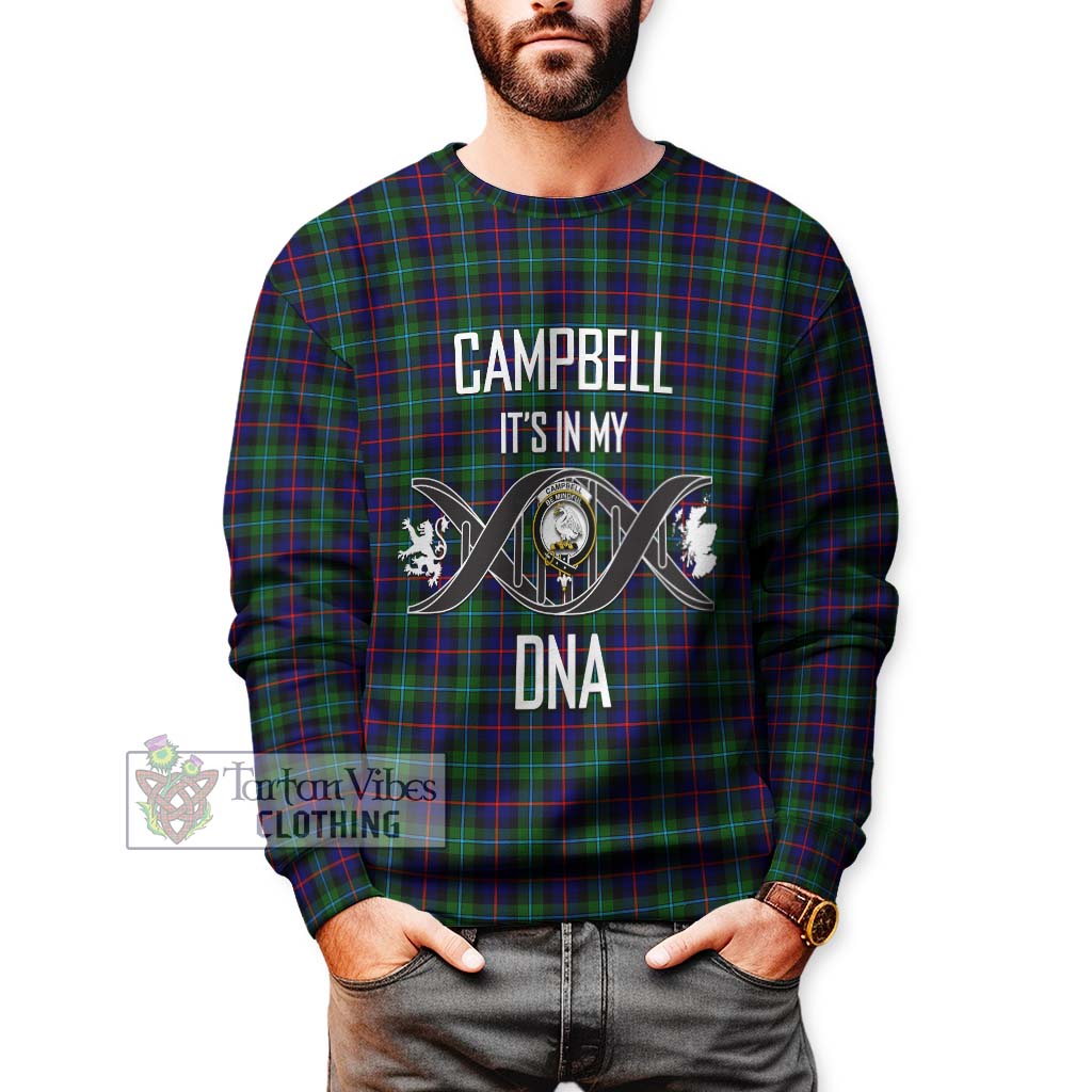 Tartan Vibes Clothing Campbell of Cawdor Modern Tartan Sweatshirt with Family Crest DNA In Me Style