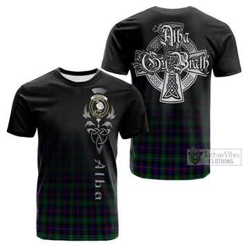 Campbell of Cawdor Modern Tartan Cotton T-shirt Featuring Alba Gu Brath Family Crest Celtic Inspired