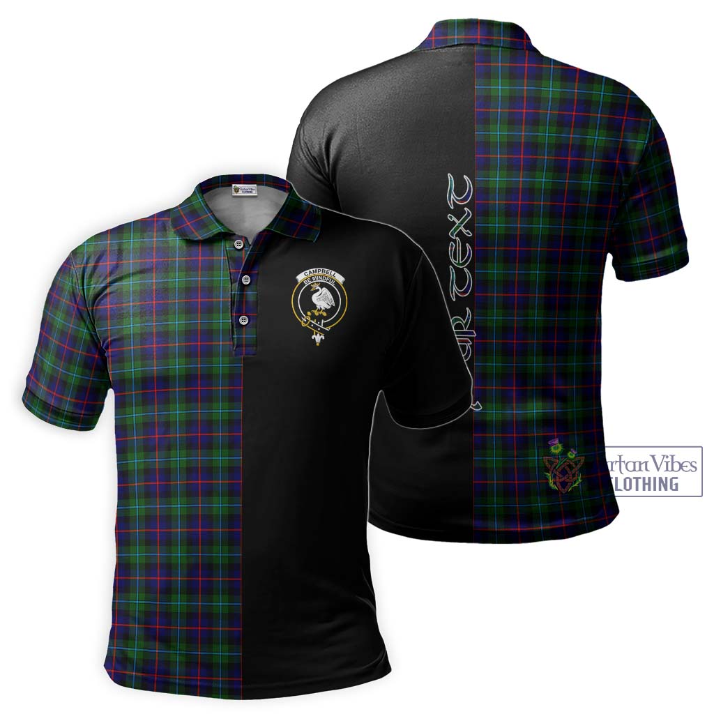 Tartan Vibes Clothing Campbell of Cawdor Modern Tartan Polo Shirt with Family Crest and Half Of Me Style