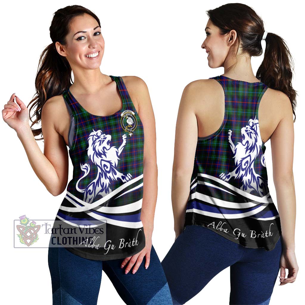 Tartan Vibes Clothing Campbell of Cawdor Modern Tartan Women's Racerback Tanks with Alba Gu Brath Regal Lion Emblem