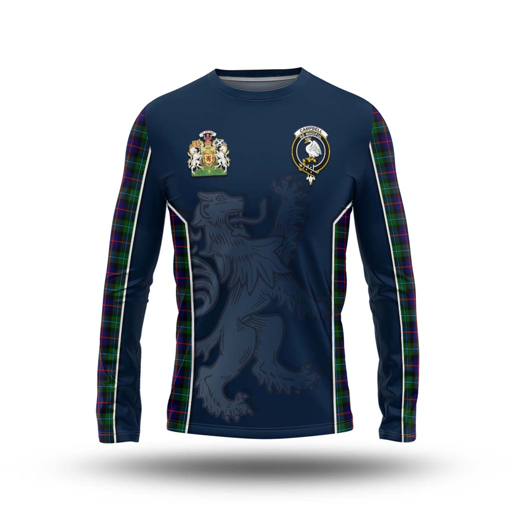 Tartan Vibes Clothing Campbell of Cawdor Modern Tartan Long Sleeve T-Shirt with Family Crest and Lion Rampant Vibes Sport Style