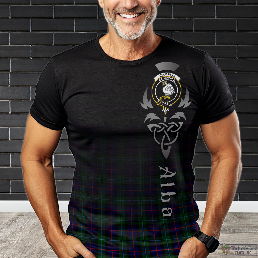 Tartan Vibes Clothing Campbell of Cawdor Modern Tartan T-Shirt Featuring Alba Gu Brath Family Crest Celtic Inspired