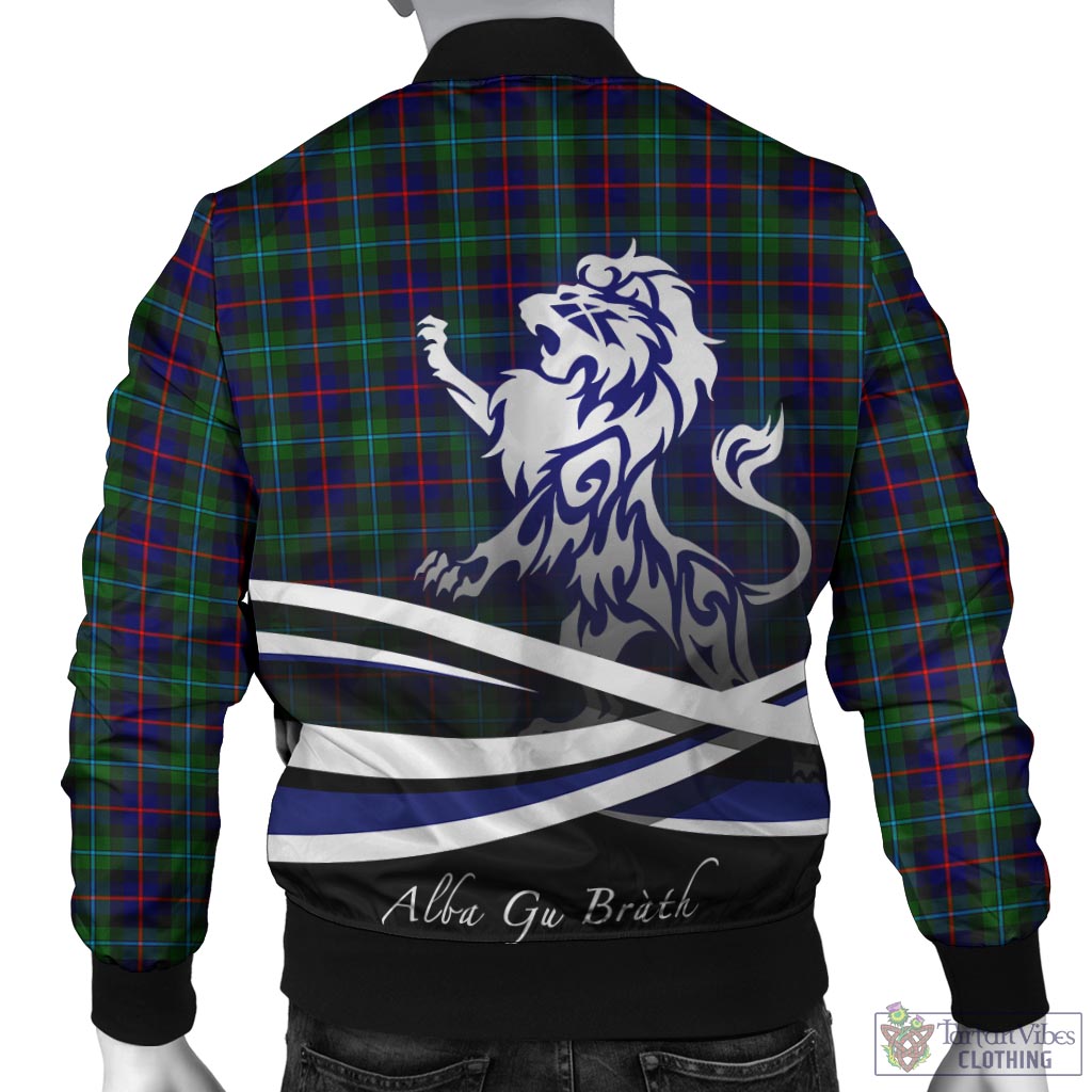 Tartan Vibes Clothing Campbell of Cawdor Modern Tartan Bomber Jacket with Alba Gu Brath Regal Lion Emblem