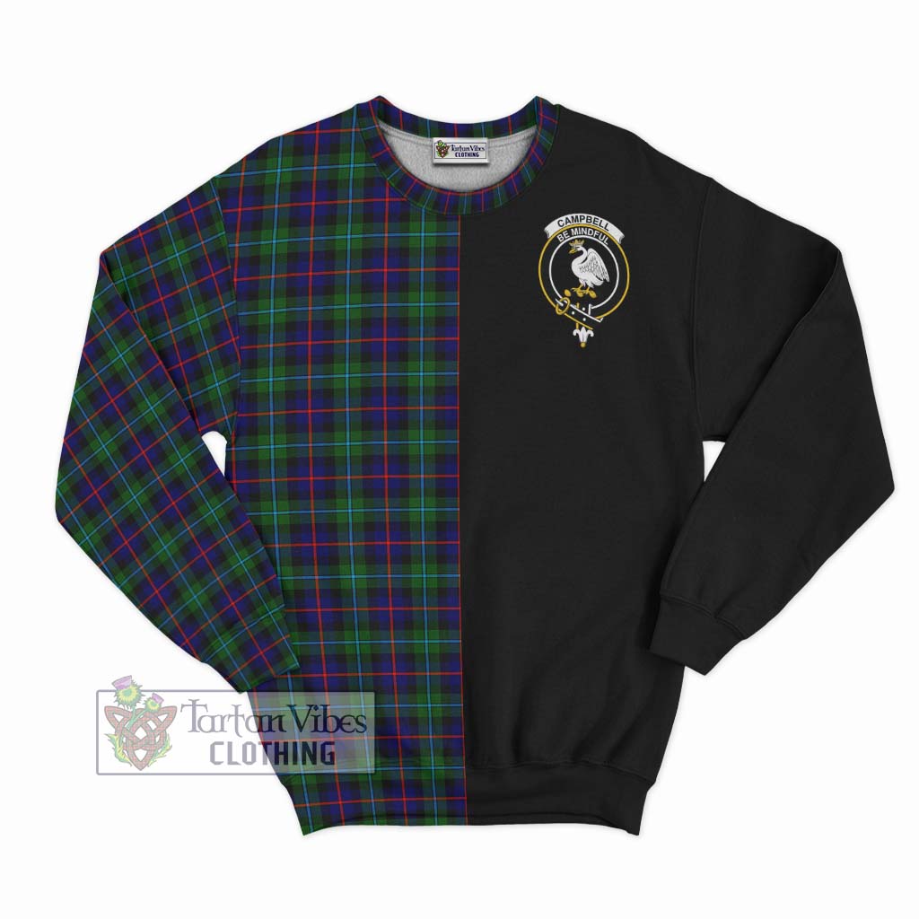 Tartan Vibes Clothing Campbell of Cawdor Modern Tartan Sweatshirt with Family Crest and Half Of Me Style