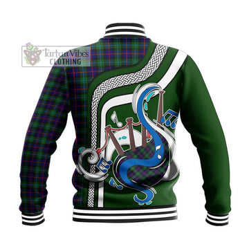 Campbell of Cawdor Modern Tartan Baseball Jacket with Epic Bagpipe Style