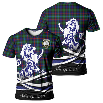 Campbell of Cawdor Modern Tartan T-Shirt with Alba Gu Brath Regal Lion Emblem