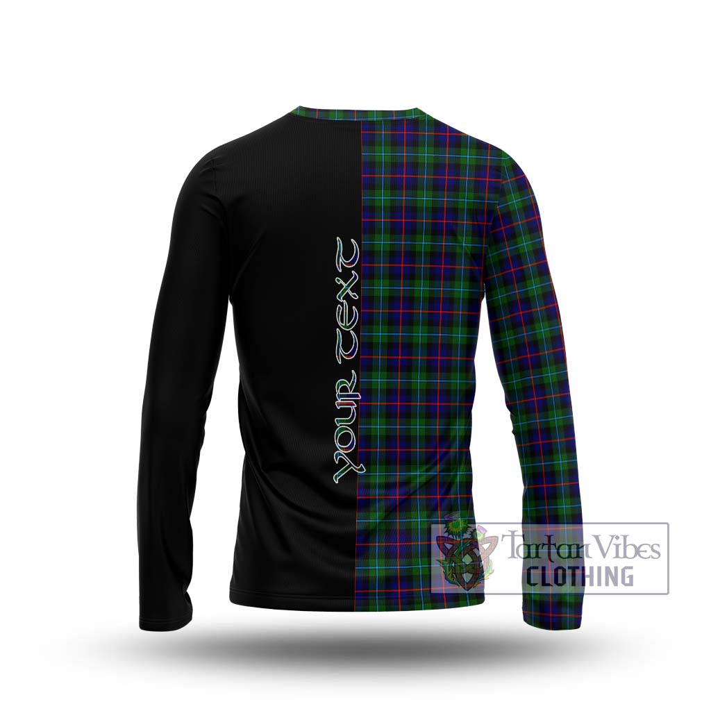 Tartan Vibes Clothing Campbell of Cawdor Modern Tartan Long Sleeve T-Shirt with Family Crest and Half Of Me Style