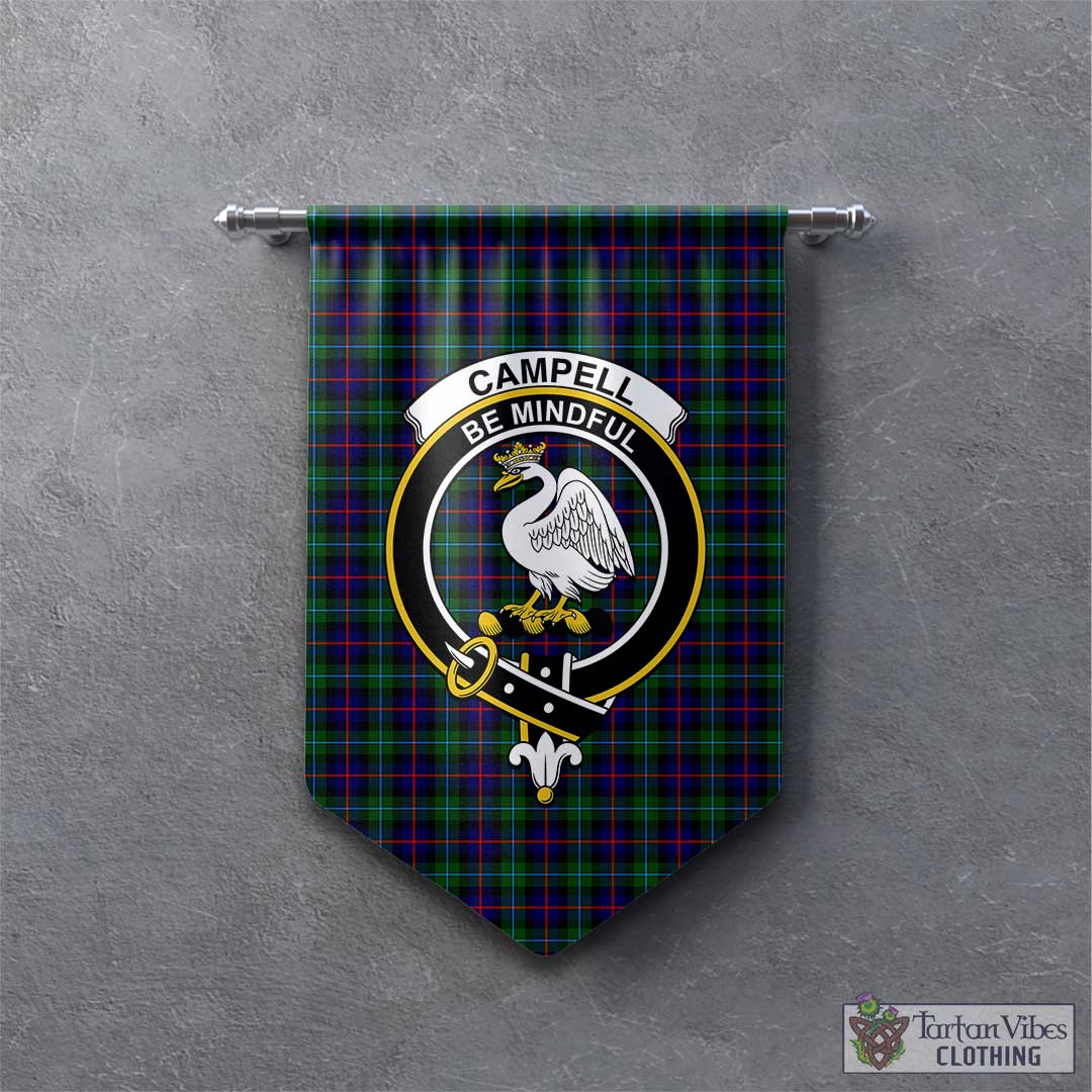 Tartan Vibes Clothing Campbell of Cawdor Modern Tartan Gonfalon, Tartan Banner with Family Crest