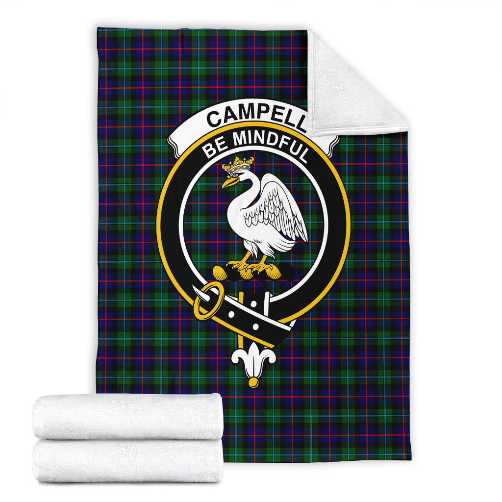 Campbell of Cawdor Modern Tartan Blanket with Family Crest - Tartan Vibes Clothing