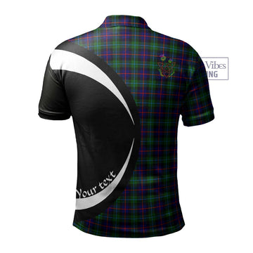 Campbell of Cawdor Modern Tartan Men's Polo Shirt with Family Crest Circle Style