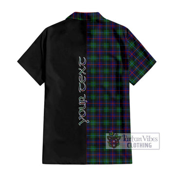 Campbell of Cawdor Modern Tartan Short Sleeve Button Shirt with Family Crest and Half Of Me Style