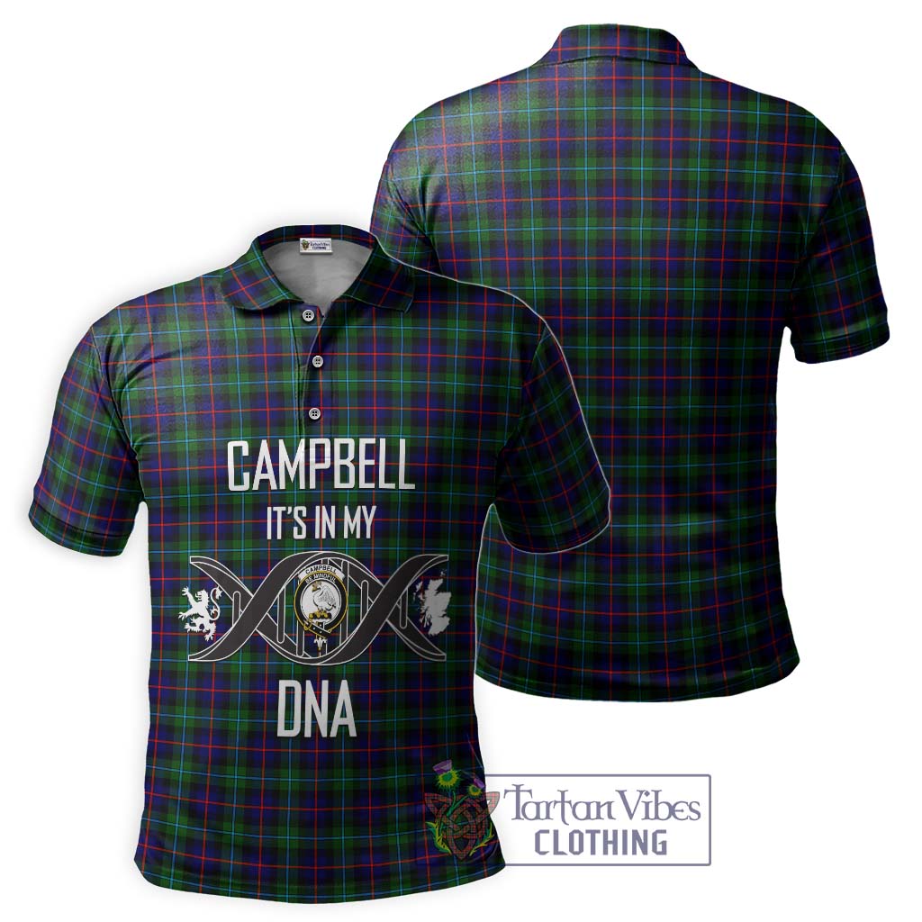 Tartan Vibes Clothing Campbell of Cawdor Modern Tartan Polo Shirt with Family Crest DNA In Me Style