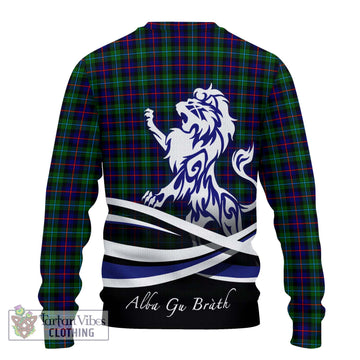 Campbell of Cawdor Modern Tartan Knitted Sweater with Alba Gu Brath Regal Lion Emblem