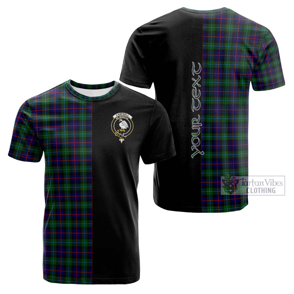 Tartan Vibes Clothing Campbell of Cawdor Modern Tartan Cotton T-shirt with Family Crest and Half Of Me Style