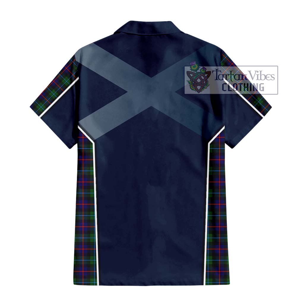 Tartan Vibes Clothing Campbell of Cawdor Modern Tartan Short Sleeve Button Shirt with Family Crest and Lion Rampant Vibes Sport Style