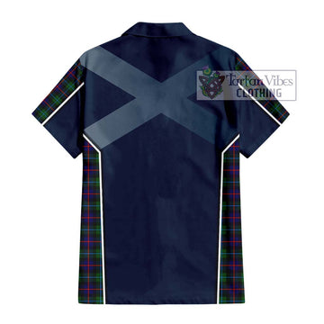 Campbell of Cawdor Modern Tartan Short Sleeve Button Shirt with Family Crest and Lion Rampant Vibes Sport Style