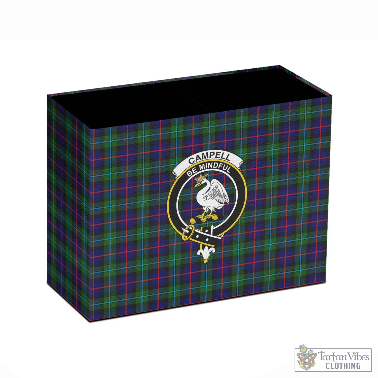 Tartan Vibes Clothing Campbell of Cawdor Modern Tartan Pen Holder with Family Crest