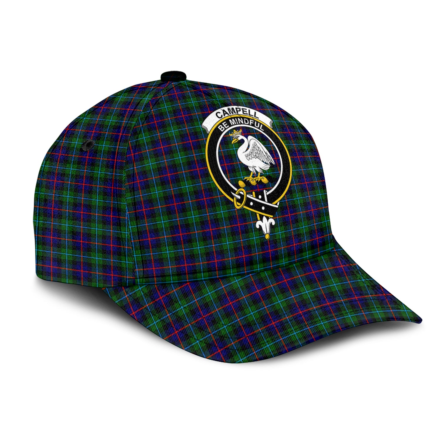 Campbell of Cawdor Modern Tartan Classic Cap with Family Crest - Tartan Vibes Clothing