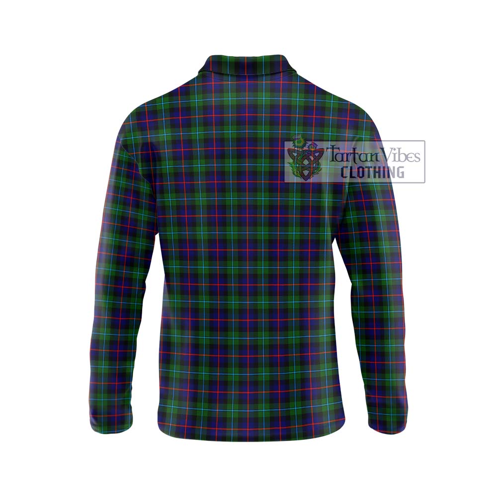 Tartan Vibes Clothing Campbell of Cawdor Modern Tartan Long Sleeve Polo Shirt with Family Crest DNA In Me Style