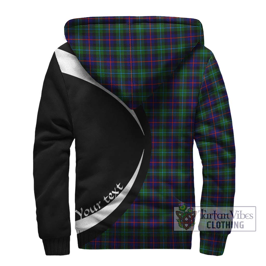 Tartan Vibes Clothing Campbell of Cawdor Modern Tartan Sherpa Hoodie with Family Crest Circle Style