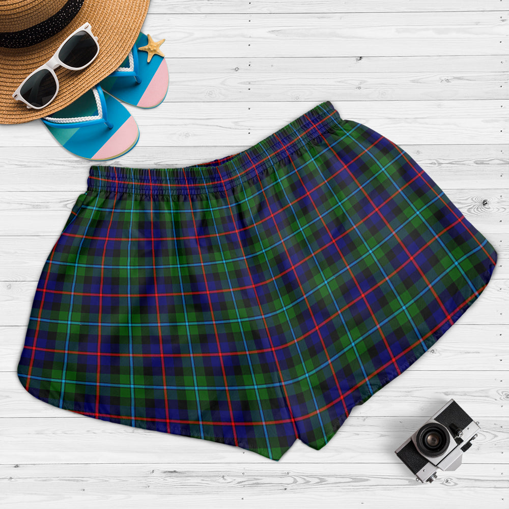 campbell-of-cawdor-modern-tartan-womens-shorts-with-family-crest