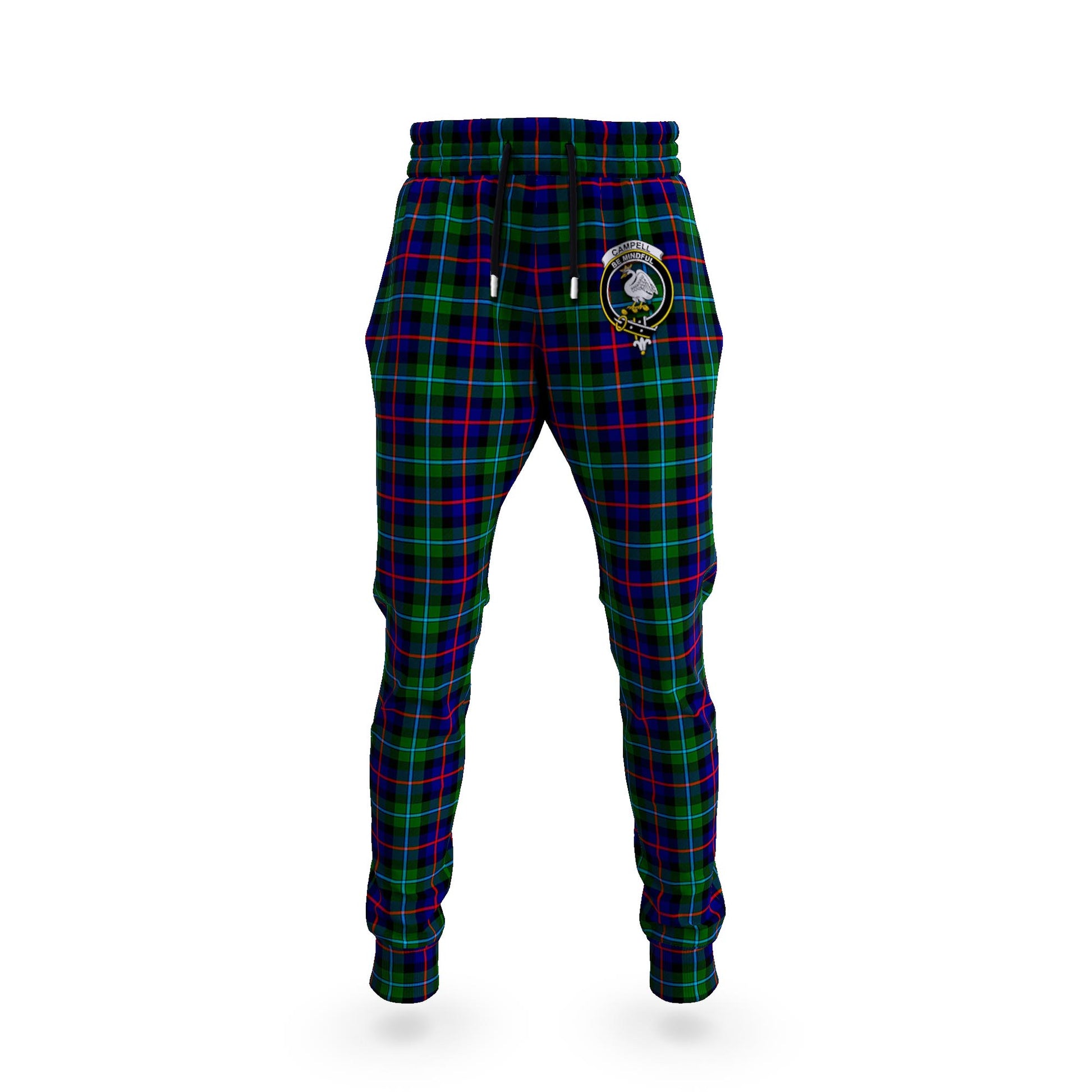 Campbell of Cawdor Modern Tartan Joggers Pants with Family Crest - Tartanvibesclothing