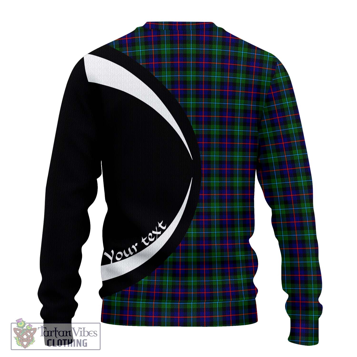 Tartan Vibes Clothing Campbell of Cawdor Modern Tartan Knitted Sweater with Family Crest Circle Style