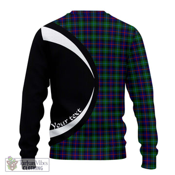 Campbell of Cawdor Modern Tartan Knitted Sweater with Family Crest Circle Style