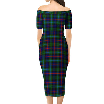 Campbell of Cawdor Modern Tartan Off Shoulder Lady Dress