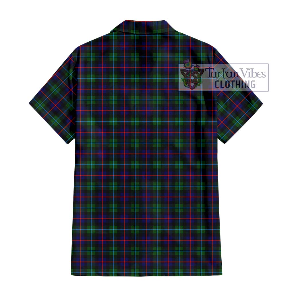 Tartan Vibes Clothing Campbell of Cawdor Modern Tartan Short Sleeve Button Shirt with Family Crest DNA In Me Style