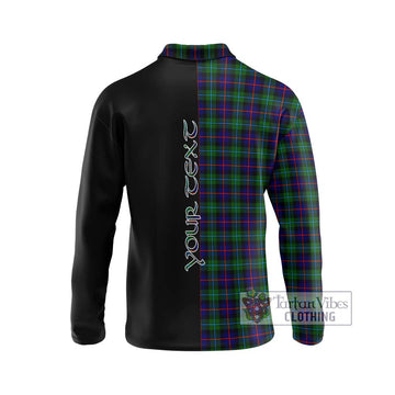 Campbell of Cawdor Modern Tartan Long Sleeve Polo Shirt with Family Crest and Half Of Me Style