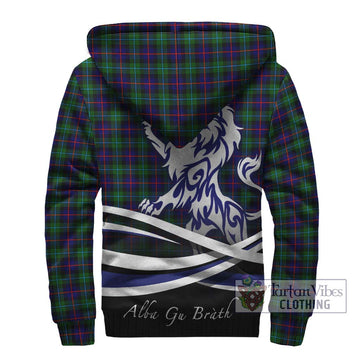 Campbell of Cawdor Modern Tartan Sherpa Hoodie with Alba Gu Brath Regal Lion Emblem