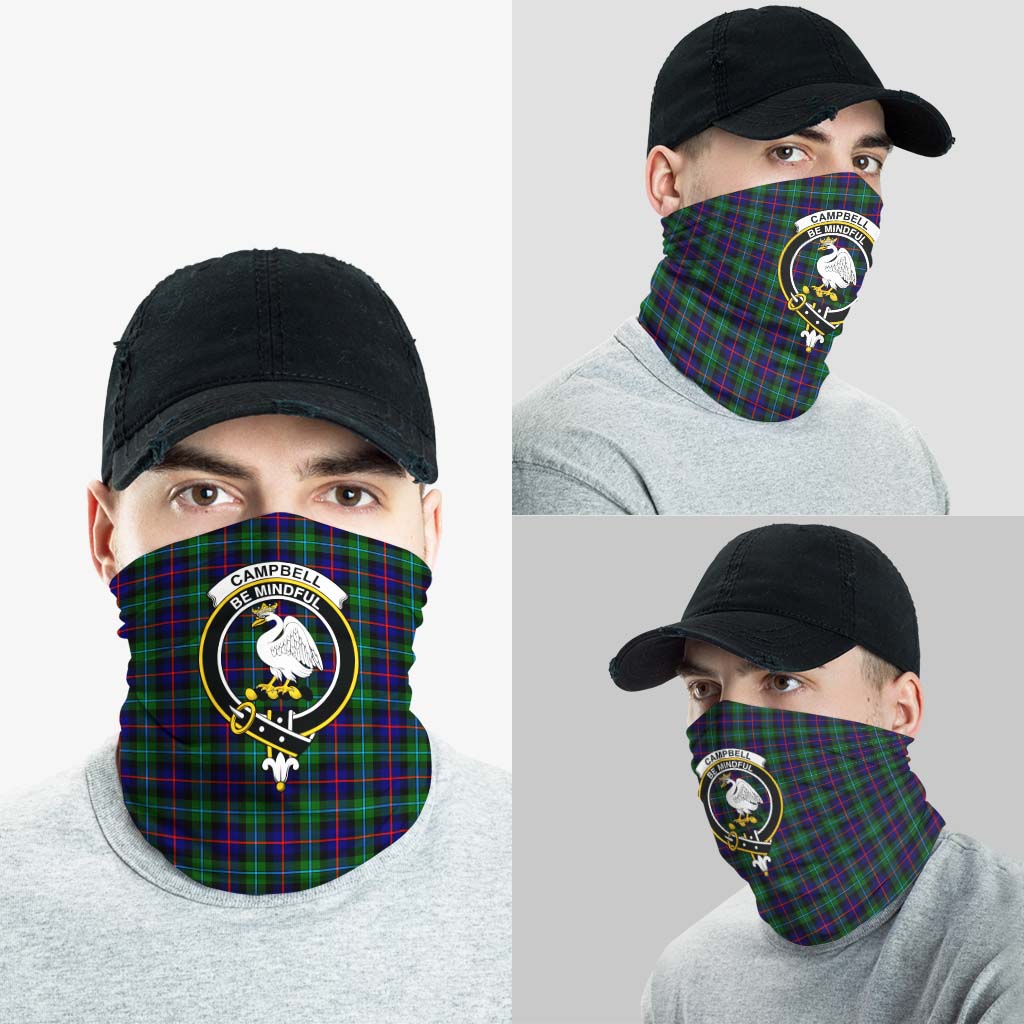 Campbell of Cawdor Modern Tartan Neck Gaiters, Tartan Bandanas, Tartan Head Band with Family Crest