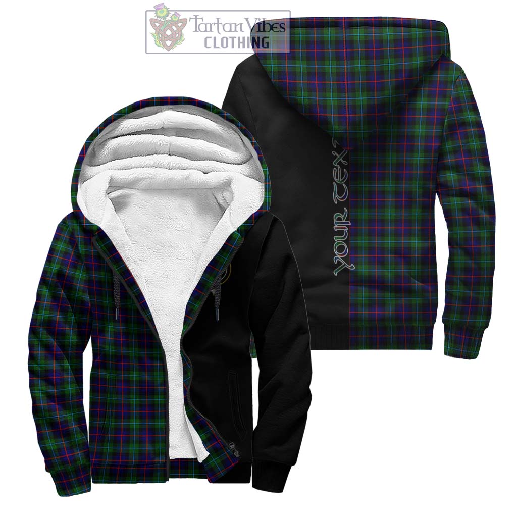 Tartan Vibes Clothing Campbell of Cawdor Modern Tartan Sherpa Hoodie with Family Crest and Half Of Me Style