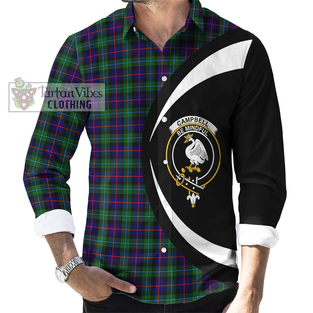 Tartan Vibes Clothing Campbell of Cawdor Modern Tartan Long Sleeve Button Up with Family Crest Circle Style