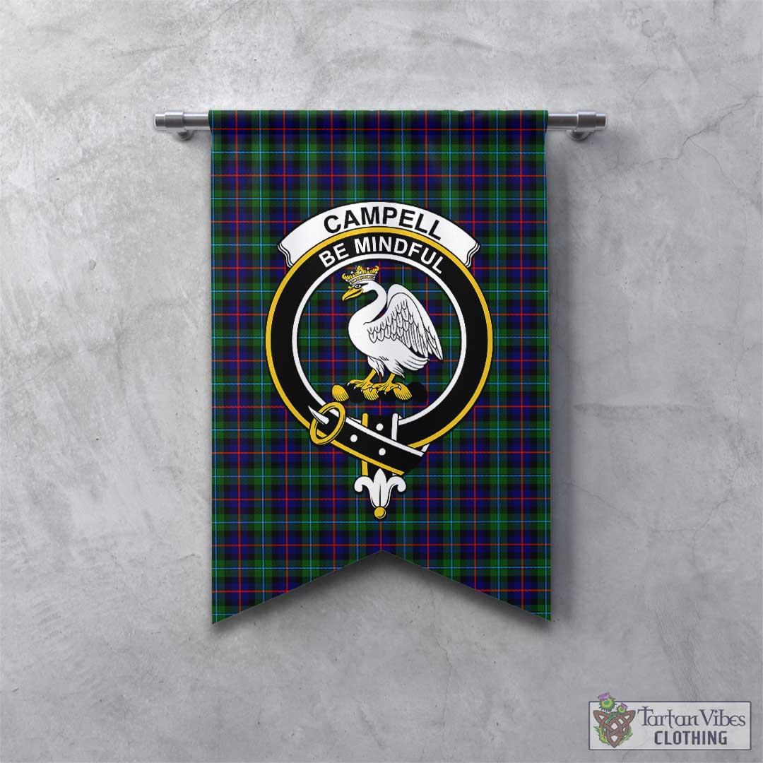 Tartan Vibes Clothing Campbell of Cawdor Modern Tartan Gonfalon, Tartan Banner with Family Crest