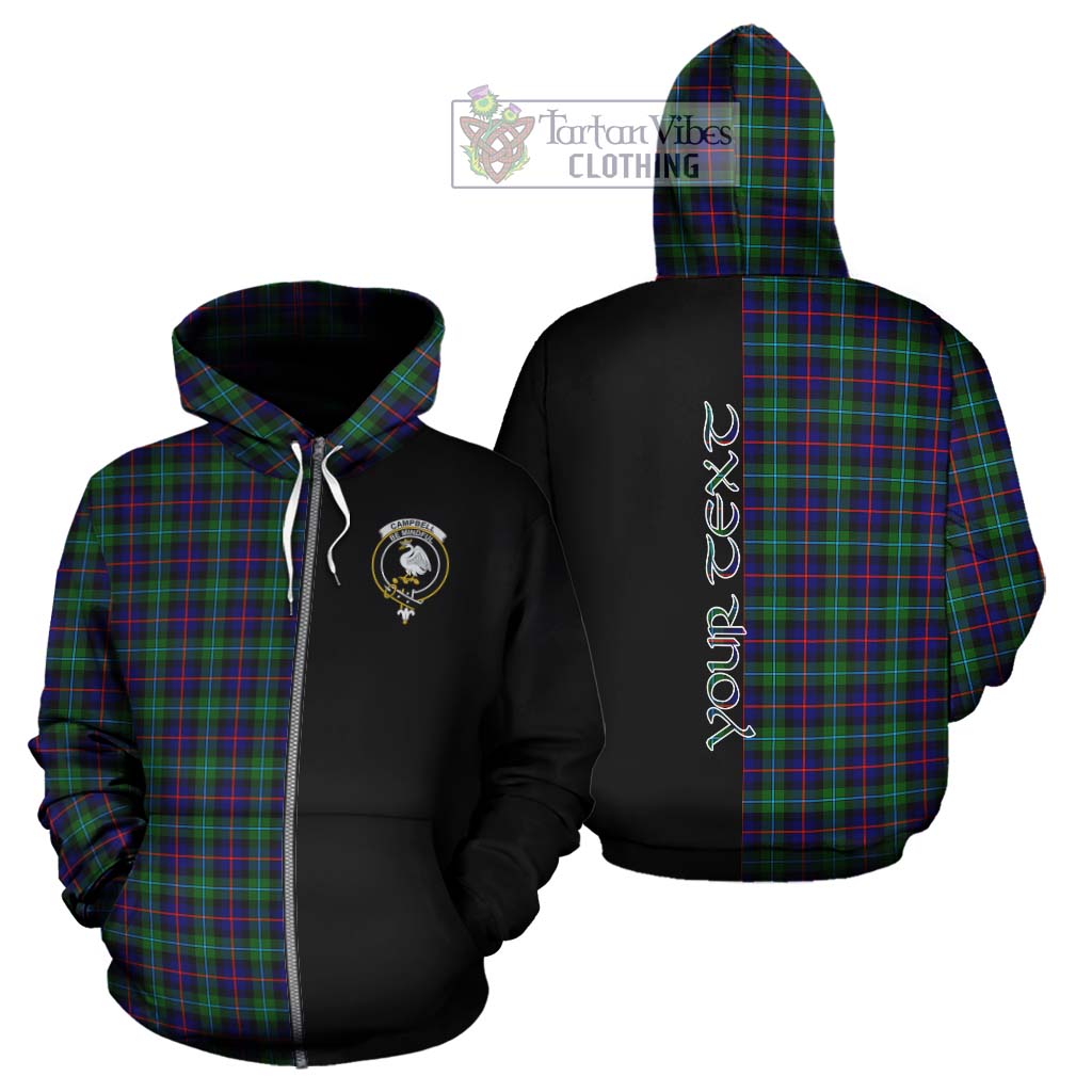 Tartan Vibes Clothing Campbell of Cawdor Modern Tartan Hoodie with Family Crest and Half Of Me Style