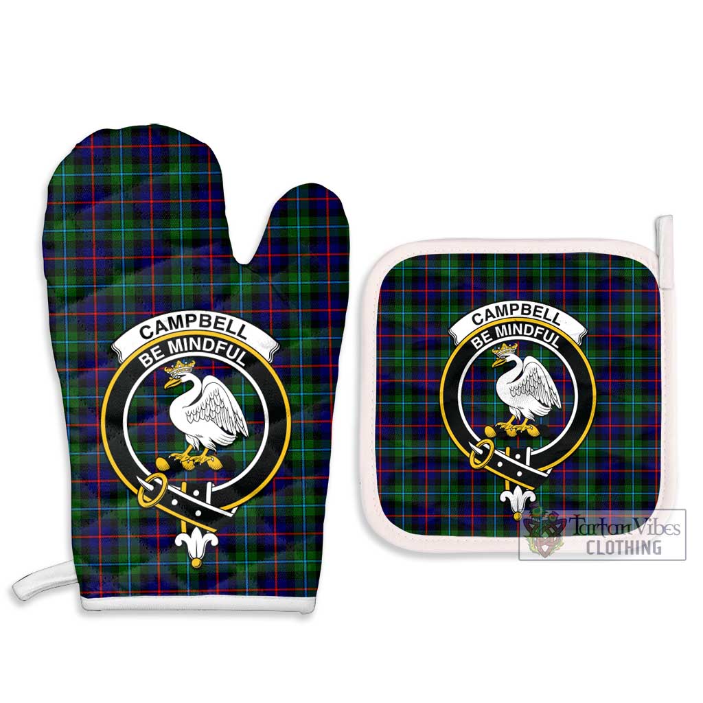 Tartan Vibes Clothing Campbell of Cawdor Modern Tartan Combo Oven Mitt & Pot-Holder with Family Crest